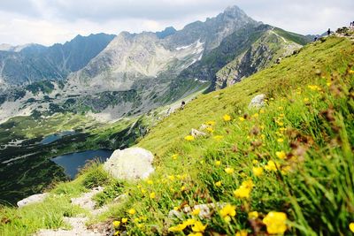 Scenic view of mountains against sky