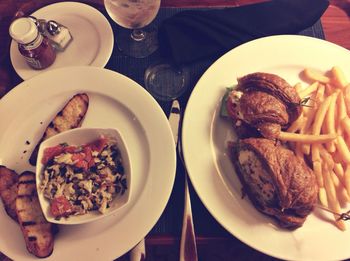 Close-up of food served in plate