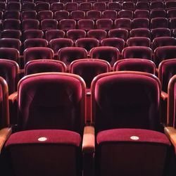 Empty chairs in row