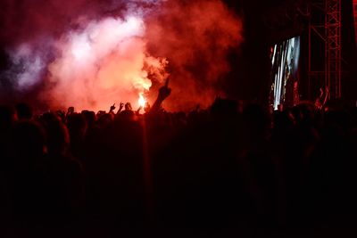 Group of people at music concert