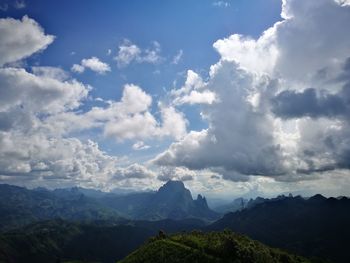 Scenic view of mountains against sky