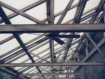 Low angle view of roof against sky