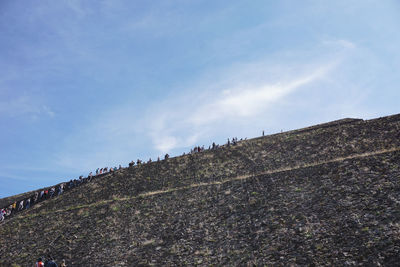 Low angle view of fort against sky