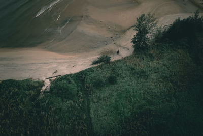 High angle view of land