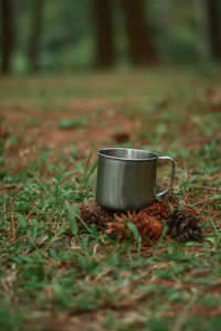 Close-up of coffee cup on table