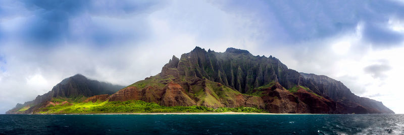 Scenic view of mountain against sky