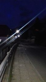 Light trails on street at night