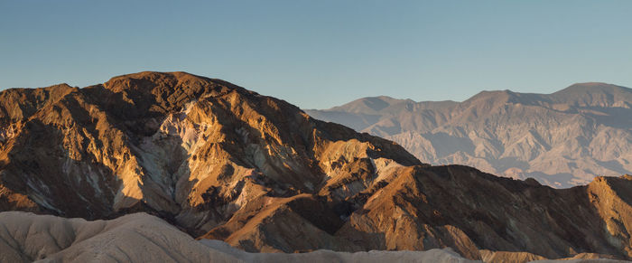 Scenic view of mountains against clear sky, death valley