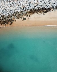 Scenic view of sea against blue sky