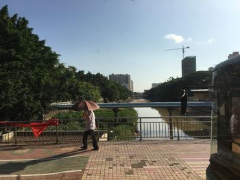 Woman walking in park
