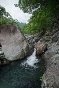 River flowing through rocks