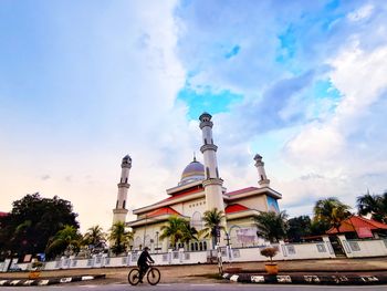 Low angle view of traditional building against sky in city