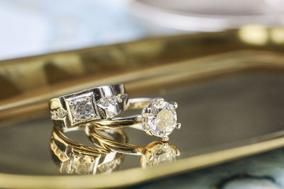 Close-up of wedding rings