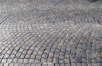 Detailed close up on old historical cobblestone roads and walkways all over europe