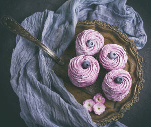 High angle view of rose bouquet