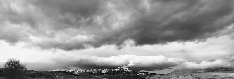 Panoramic view of clouds over land