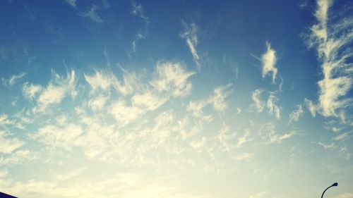 Low angle view of clouds in sky