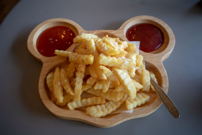 Directly above shot of pasta in bowl