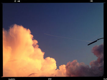 Low angle view of sky at sunset