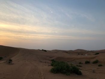 Scenic view of desert against sky