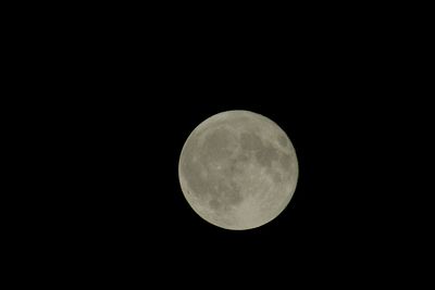 Low angle view of moon against clear sky at night