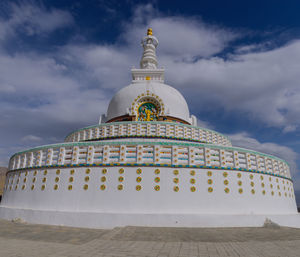 View of temple building against cloudy sky