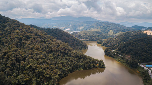 Scenic view of mountains against sky