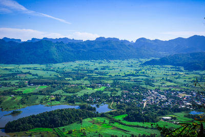 High angle view of landscape against sky