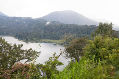 Scenic view of lake and mountains