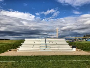 Scenic view of grass against sky