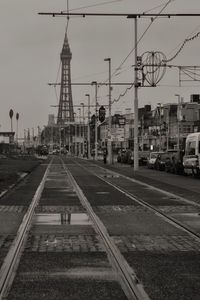 Tram lines to the tower 