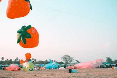 Low angle view of tent against clear sky