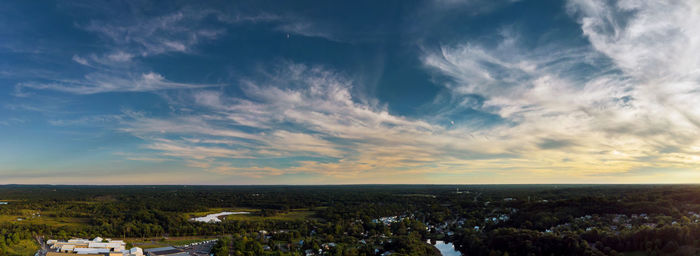 Aerial view of townscape against sky