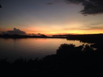 Scenic view of lake during sunset