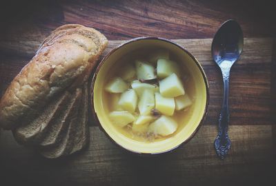 Close-up of food on table