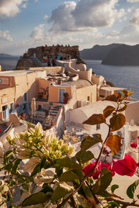 High angle view of townscape against sky