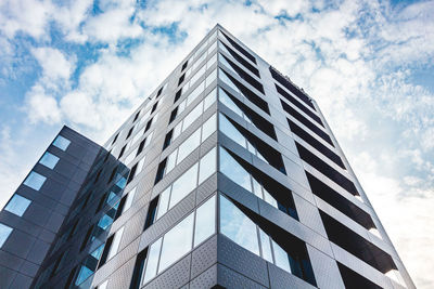 Low angle view of modern building against sky