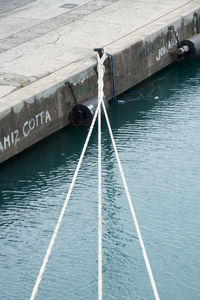 High angle view of boat in water