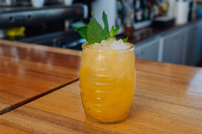 Close-up of drink on table