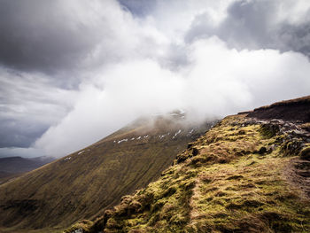 Scenic view of mountains against sky