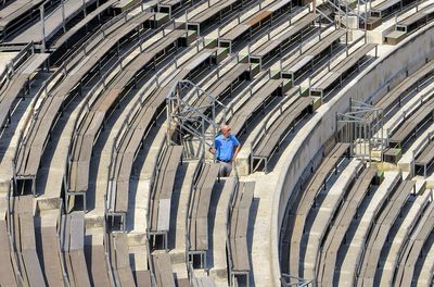 High angle view of man