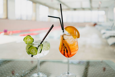 Close-up of drink on table