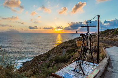 A view of a sunset from a beautiful island of sicily