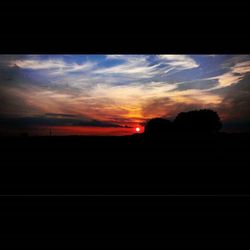 Silhouette landscape at sunset
