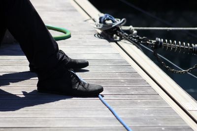 Low section of man on pier