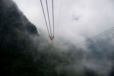 Low angle view of cables against sky