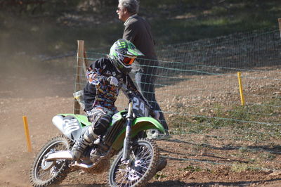 Man riding motorcycle