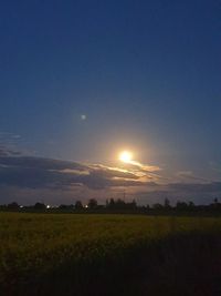 Scenic view of field against sky during sunset