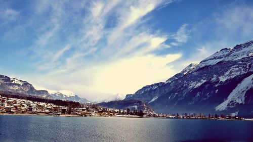 Scenic view of mountains against sky