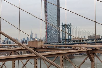 Manhattan bridge over east river in city